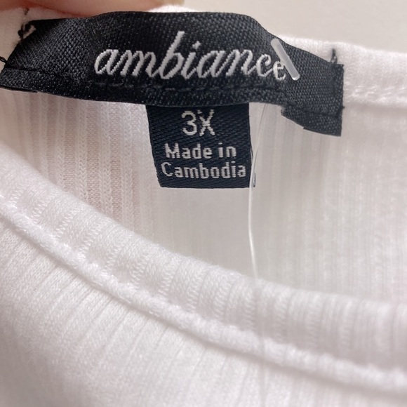 NWT Ambiance plus size ribbed square neck bodysuit white womans size 3x - Picture 4 of 8